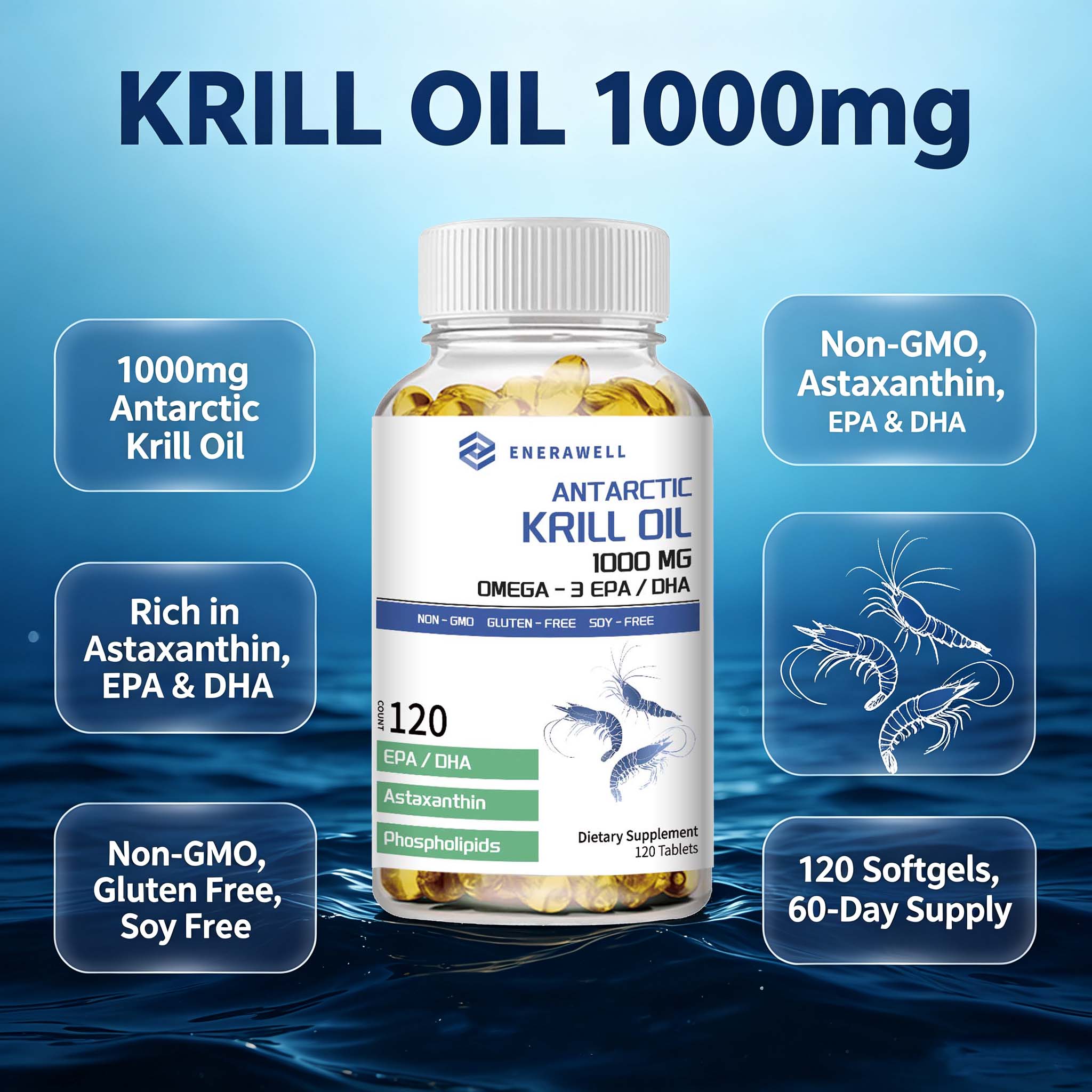 Antarctic Krill Oil 1000 mg Ca - огляд і ціна Krill Oil Supplement